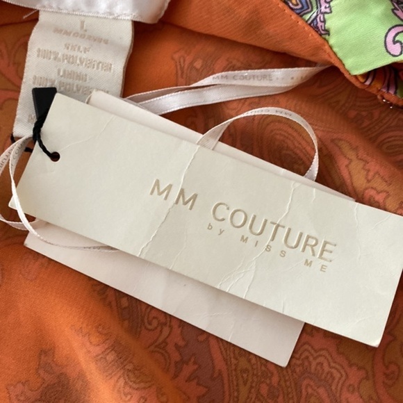 MM Couture by Miss Me Orange Halter Dress with Open Back - Picture 8 of 8